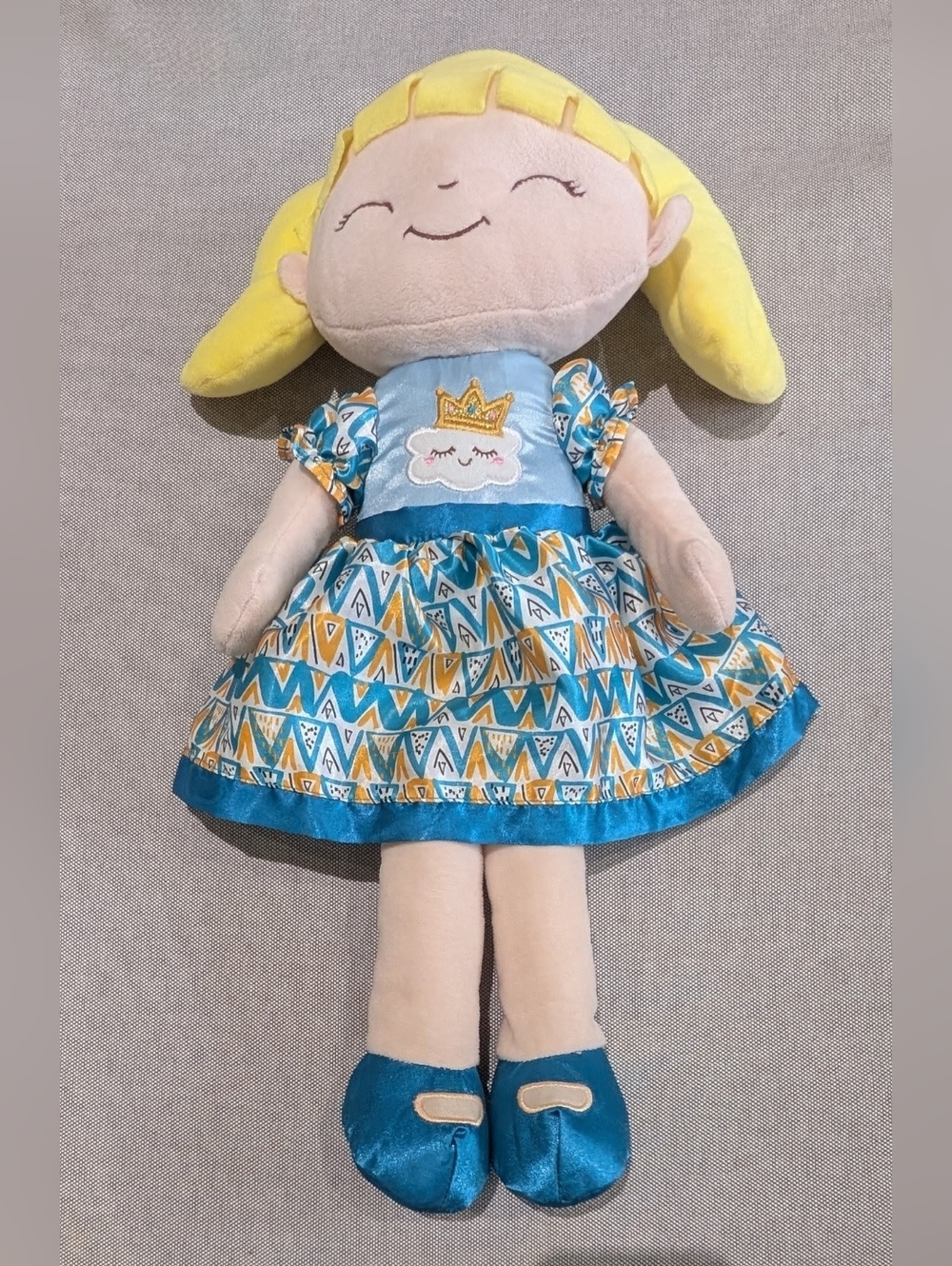 ✨3/$16✨Plush Princess Doll in Yellow & Blue Dress - Soft Kids Toy